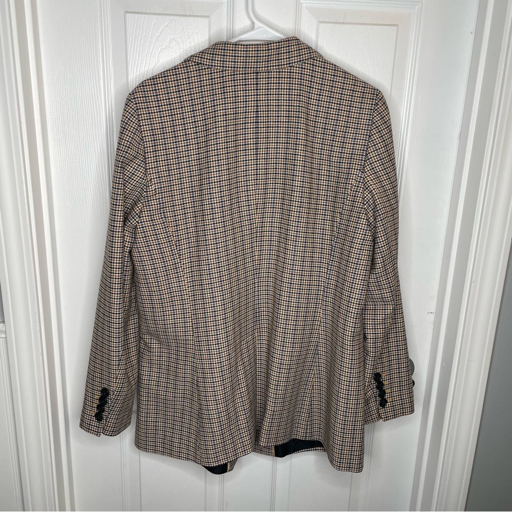Talbots Houndstooth Wool Blend Woven From Italy Blazer Preppy Academia 14 - Picture 4 of 14